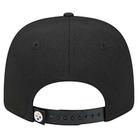 Casquette extensible à bouton-pression 9SEVENTY noire des Pittsburgh Steelers de New Era pour homme