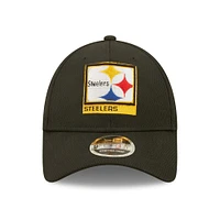 Men's New Era Black Pittsburgh Steelers A-Frame - 9FORTY Snapback Hat