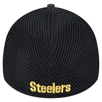 Casquette 39THIRTY Flex noire à motif camouflage actif des Steelers de Pittsburgh New Era pour homme
