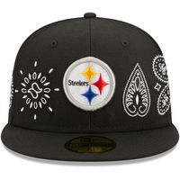 Men's New Era Black Pittsburgh Steelers Bandana 59FIFTY - Fitted Hat