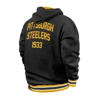 Men's New Era Black Pittsburgh Steelers Big & Tall NFL Pullover Hoodie