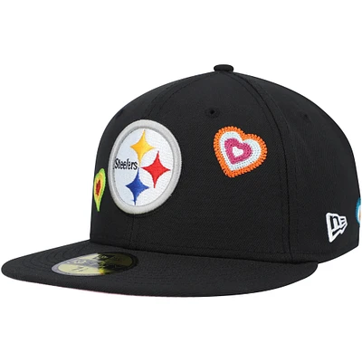 NWE STL NOIR NFL POINT DE CHAÎNE COEUR 59FIFTY HATMENHIC