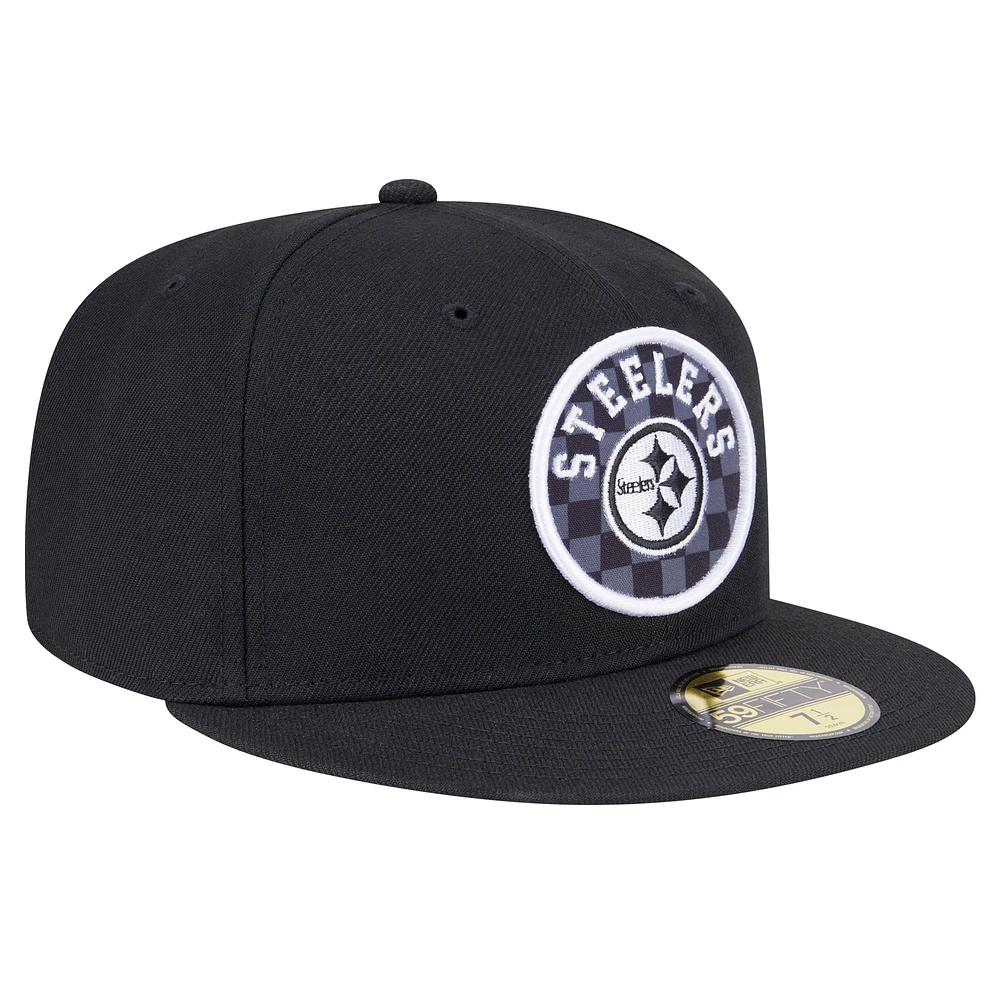 Casquette ajustée à carreaux 59FIFTY des Steelers de Pittsburgh New Era pour homme