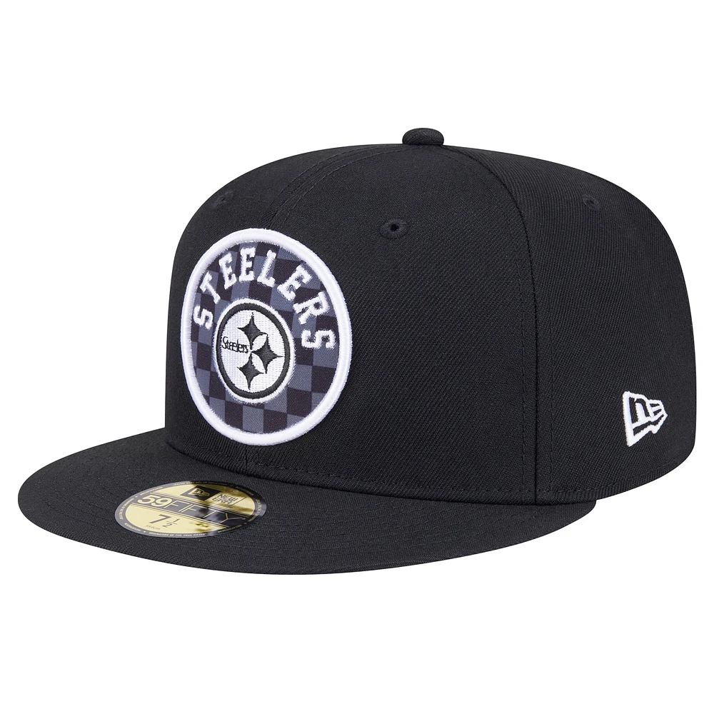 Casquette ajustée à carreaux 59FIFTY des Steelers de Pittsburgh New Era pour homme