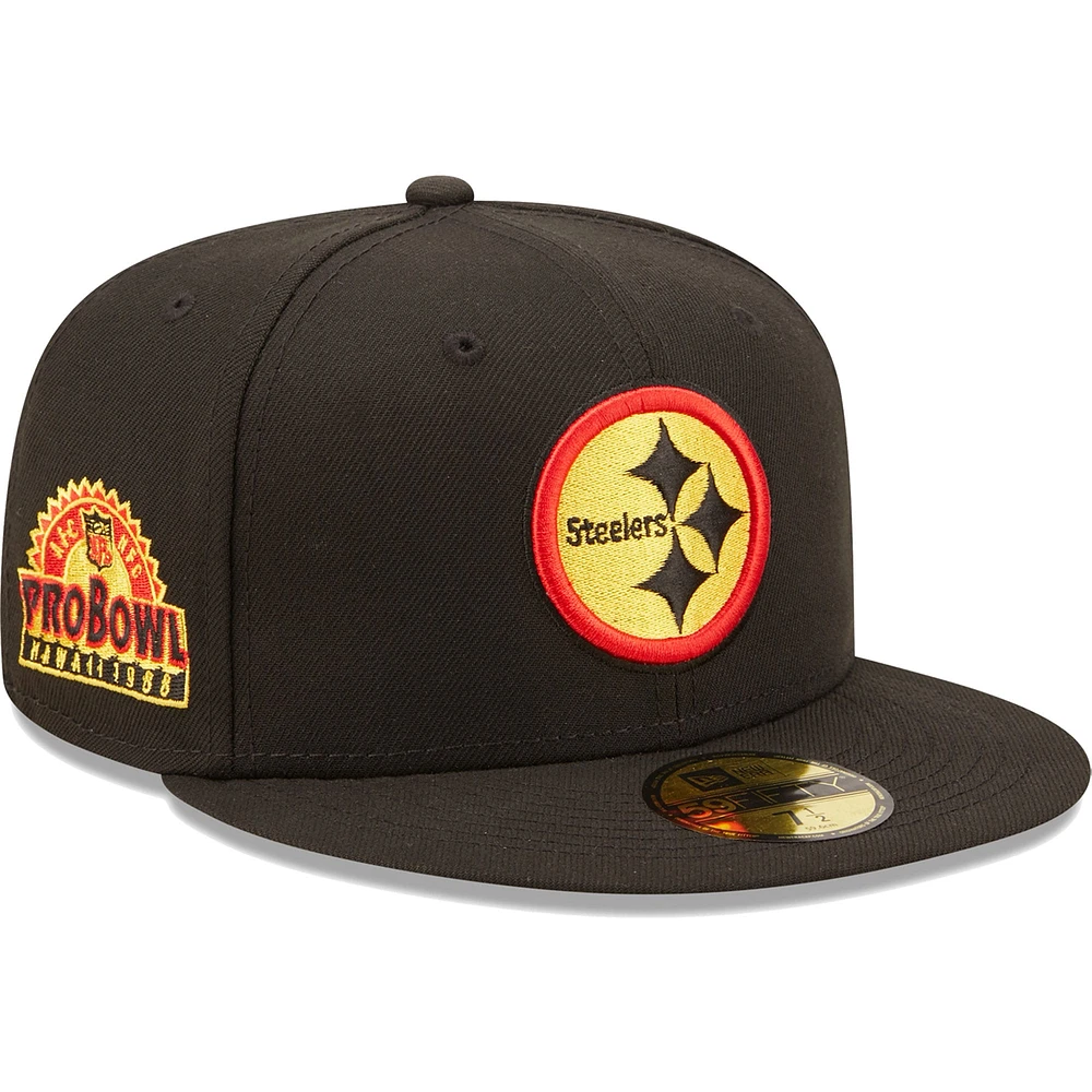 Casquette ajustée Cobra Kai 59FIFTY des Pittsburgh Steelers New Era pour homme, noire