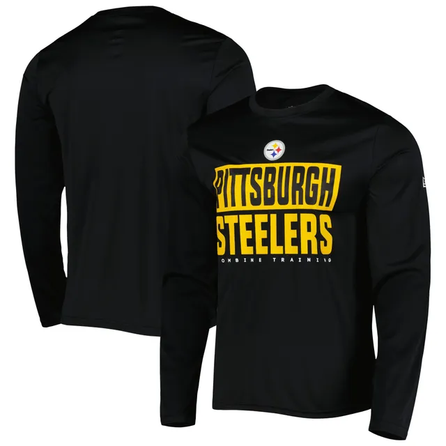 New Era Men's Black Pittsburgh Steelers Combine Authentic Sweep T