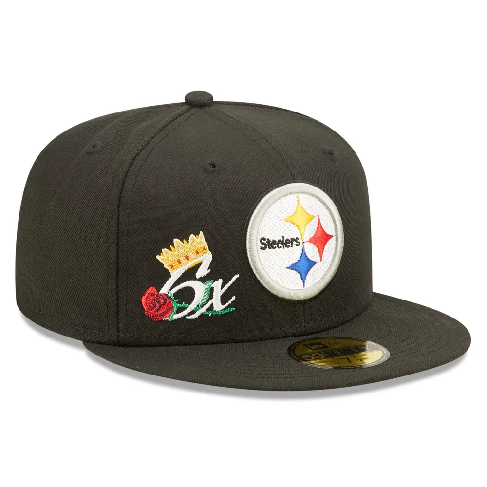 Lids Pittsburgh Steelers New Era Crown 6x Super Bowl Champions 59FIFTY  Fitted Hat - Black