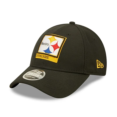 Men's New Era Black Pittsburgh Steelers Framed AF 9FORTY Snapback Hat