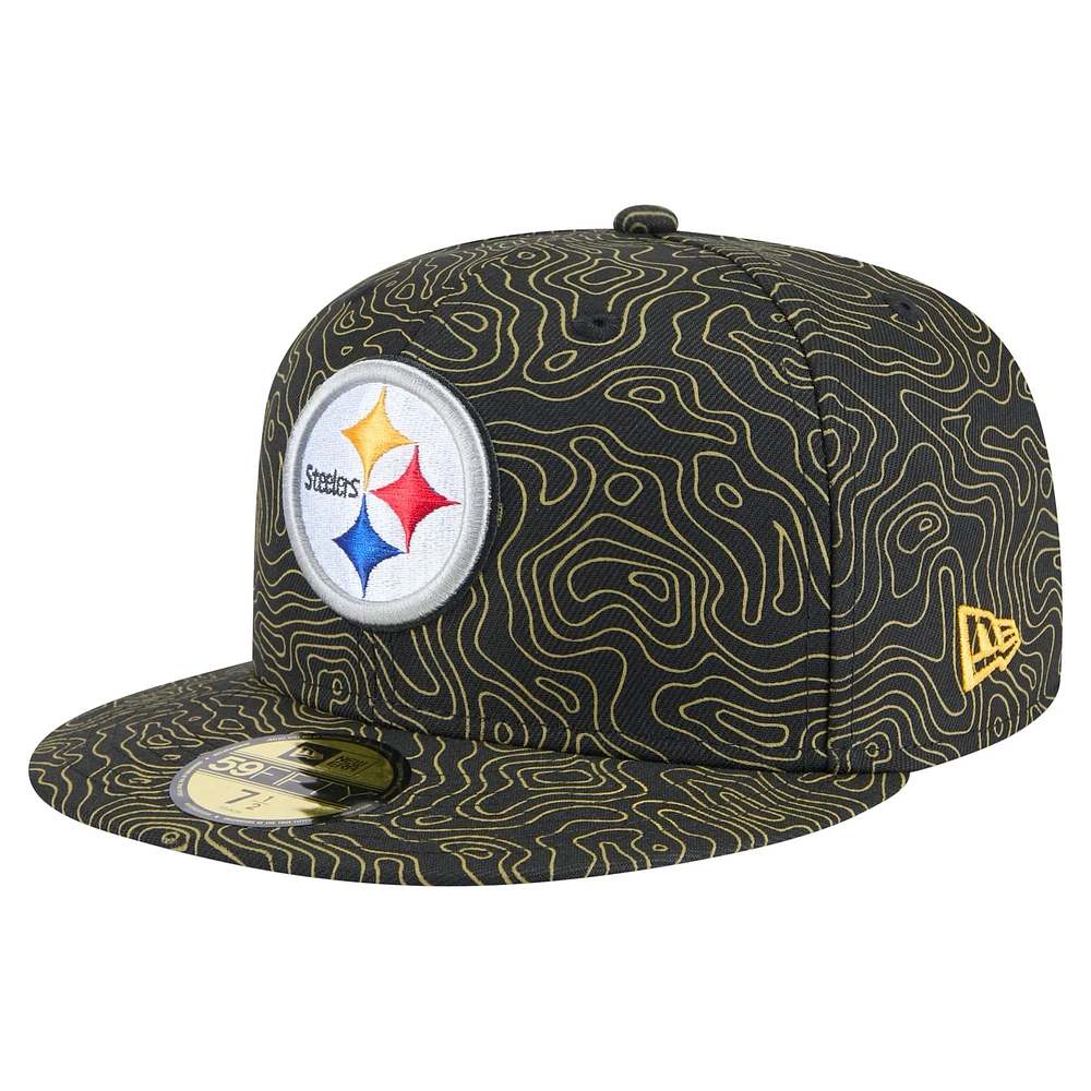 Casquette ajustée Geo 59FIFTY noire des Pittsburgh Steelers pour homme de New Era