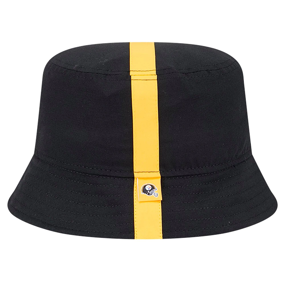 Men's New Era Black Pittsburgh Steelers Helmet Bucket Hat