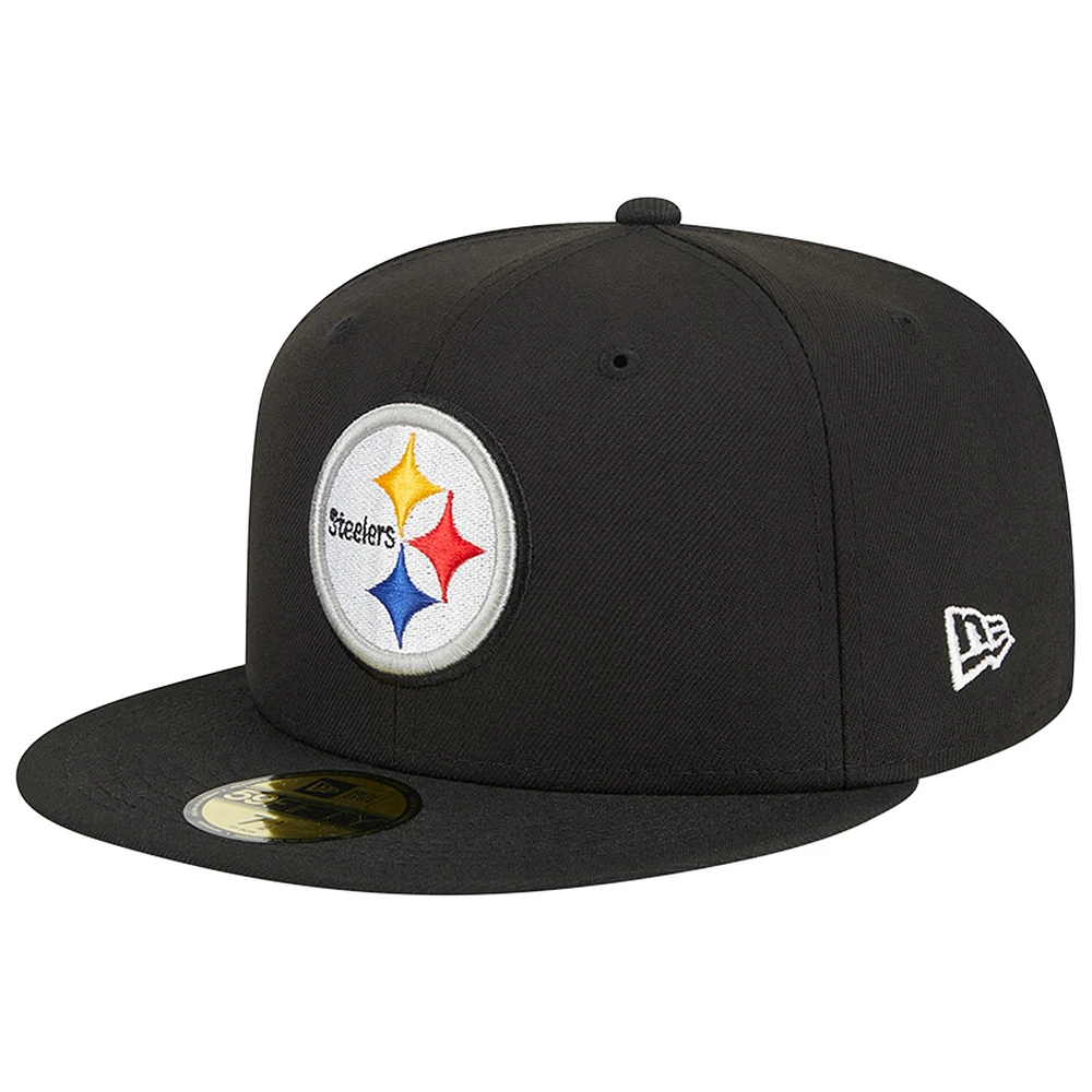 Men's New Era Black Pittsburgh Steelers Main 59FIFTY Fitted Hat