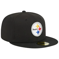 Men's New Era Black Pittsburgh Steelers Main 59FIFTY Fitted Hat