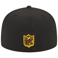 Casquette ajustée Main 59FIFTY noire des Pittsburgh Steelers de New Era pour homme