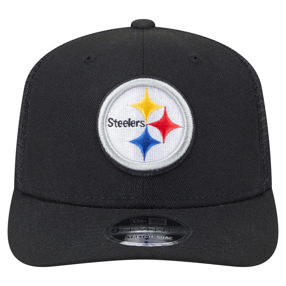 Casquette camionneur extensible 9SEVENTY noire des Pittsburgh Steelers pour homme de New Era