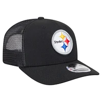 Casquette camionneur extensible 9SEVENTY noire des Pittsburgh Steelers pour homme de New Era