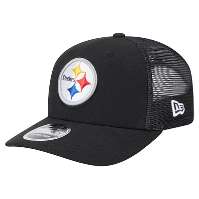 Casquette camionneur extensible 9SEVENTY noire des Pittsburgh Steelers pour homme de New Era