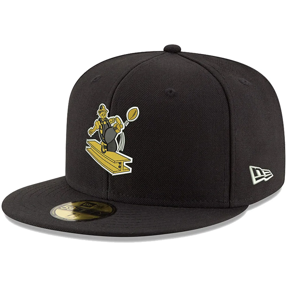 Casquette ajustée New Era Pittsburgh Steelers Omaha Throwback 59FIFTY pour homme, noire