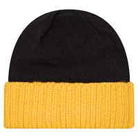 Bonnet en tricot à revers surdimensionné noir Pittsburgh Steelers New Era pour homme