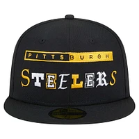 Men's New Era Black Pittsburgh Steelers Ransom 59FIFTY Fitted Hat