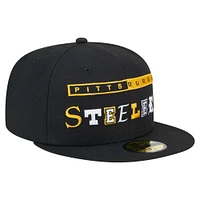 Men's New Era Black Pittsburgh Steelers Ransom 59FIFTY Fitted Hat