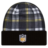 Bonnet en tricot à revers noir Pittsburgh Steelers Sideline Statement pour homme New Era