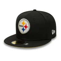 Men's New Era Black Pittsburgh Steelers Super Bowl XL Citrus Pop 59FIFTY Fitted Hat