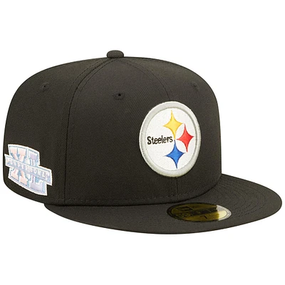 Casquette ajustée New Era Pittsburgh Steelers Super Bowl XL rose Pop Sweat 59FIFTY pour homme