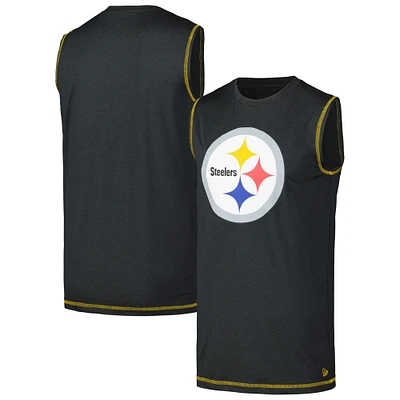 Men's New Era Black Pittsburgh Steelers Tank Top