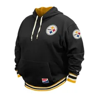 Men's New Era Black Pittsburgh Steelers Throwback Pullover Hoodie Size: Medium