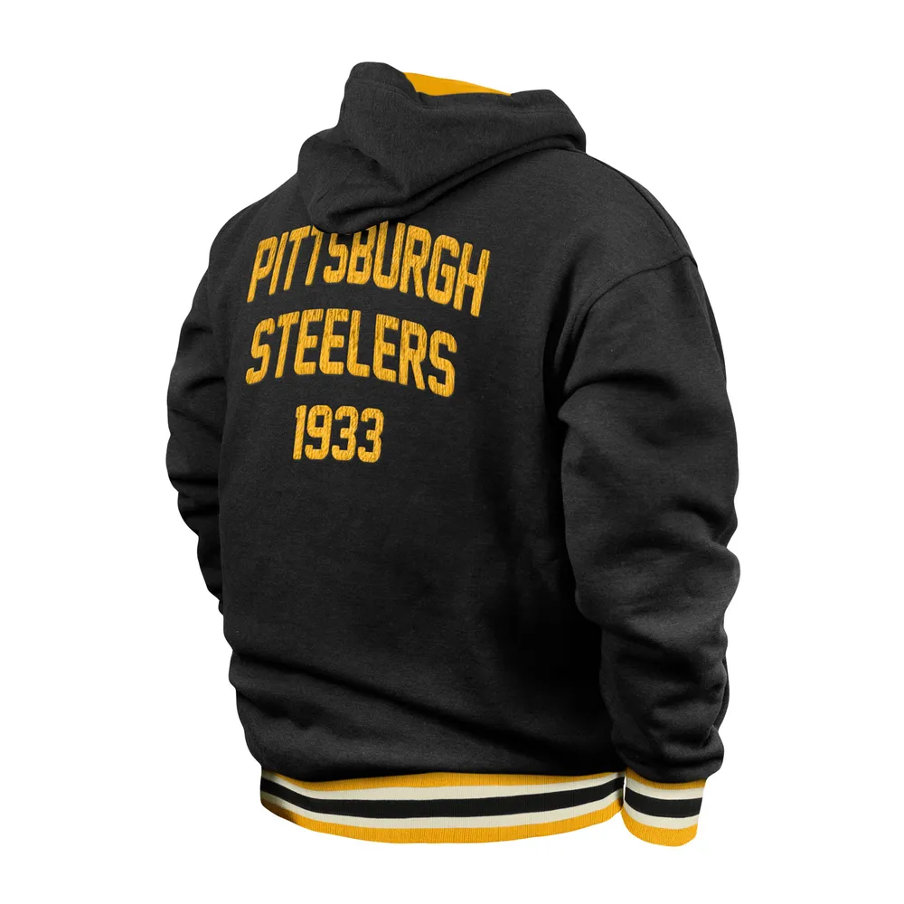 Women's Fanatics Branded Black Pittsburgh Steelers Over Under Pullover  Hoodie