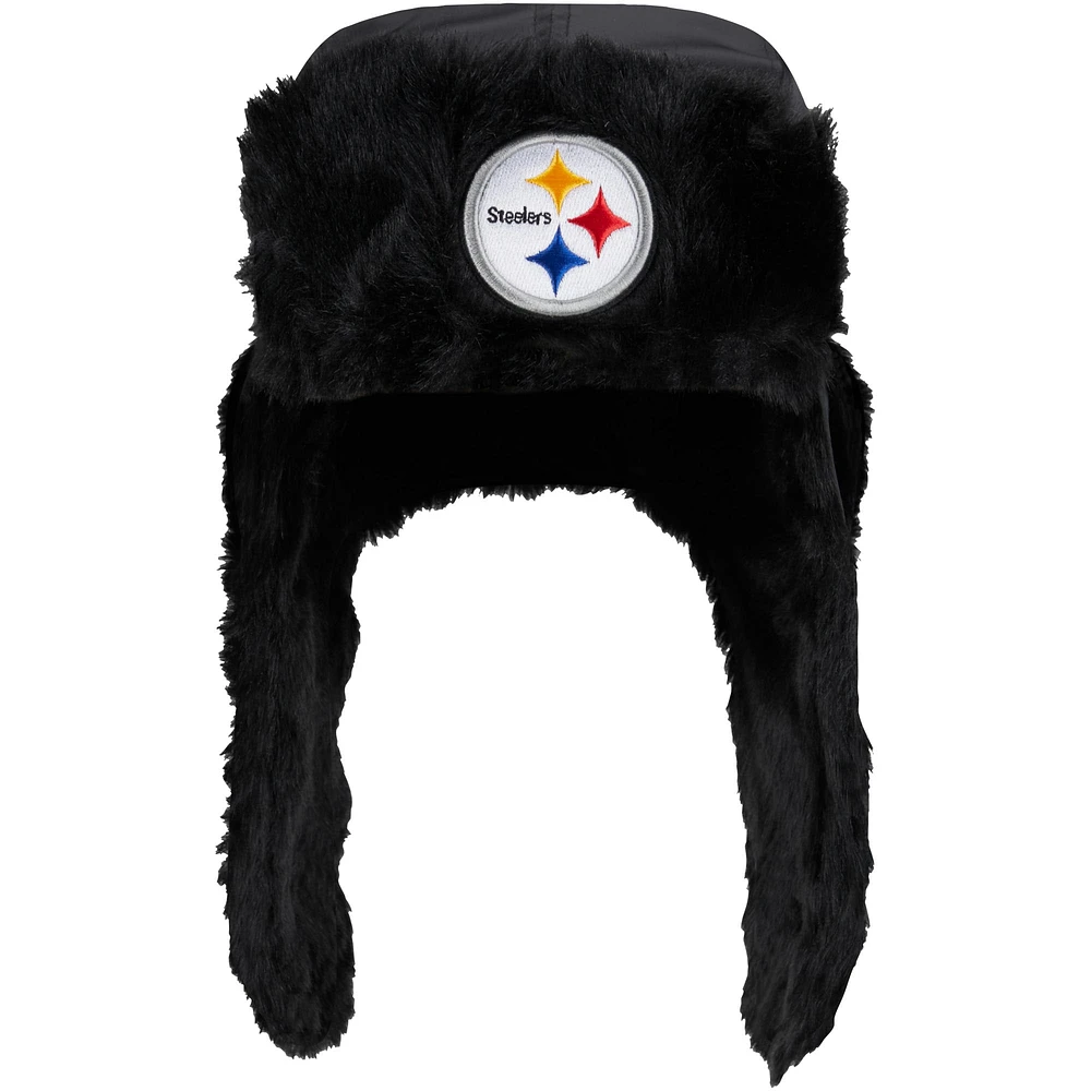 Men's New Era  Black Pittsburgh Steelers Trapper Hat