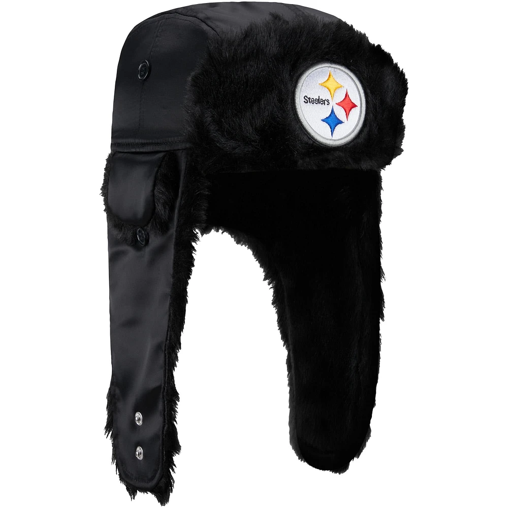 Men's New Era  Black Pittsburgh Steelers Trapper Hat