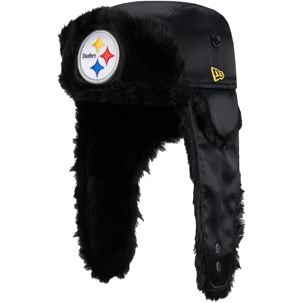 Casquette de trappeur noire Pittsburgh Steelers New Era pour hommes