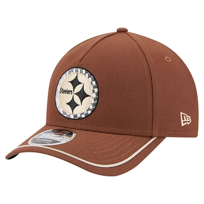 Men's New Era  Brown Pittsburgh Steelers Motorsport 9FORTY Adjustable Hat