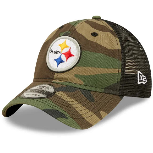 Pittsburgh Steelers New Era Flag 9TWENTY Trucker Snapback Hat - Black/White