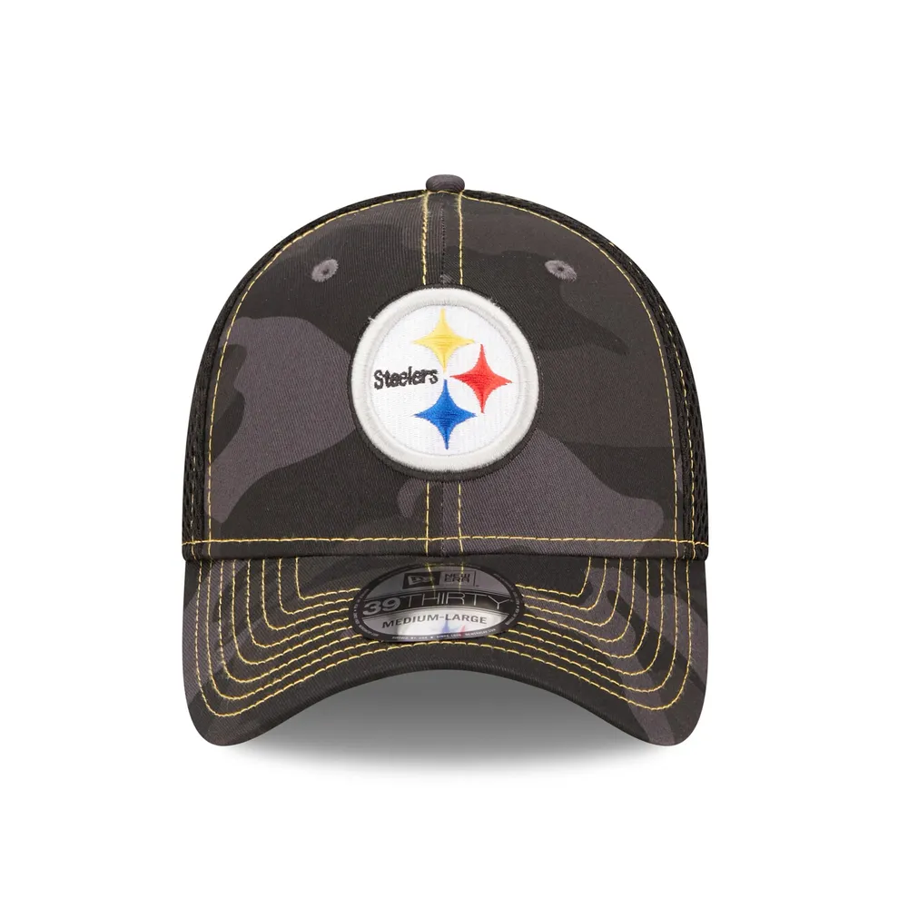 Men's Pittsburgh Steelers New Era Gray Team Neo 39THIRTY Flex Hat