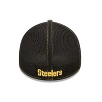 Men's Pittsburgh Steelers New Era Gray Team Neo 39THIRTY Flex Hat