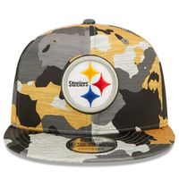 Men's New Era Camo Pittsburgh Steelers 2022 NFL Training Camp - Official 9FIFTY Snapback Adjustable Hat