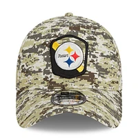 Casquette flexible New Era camouflage Pittsburgh Steelers 2023 Salute To Service 39THIRTY pour hommes