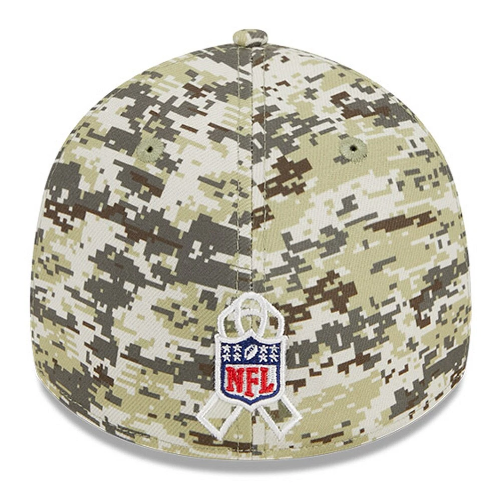 Casquette flexible New Era camouflage Pittsburgh Steelers 2023 Salute To Service 39THIRTY pour hommes