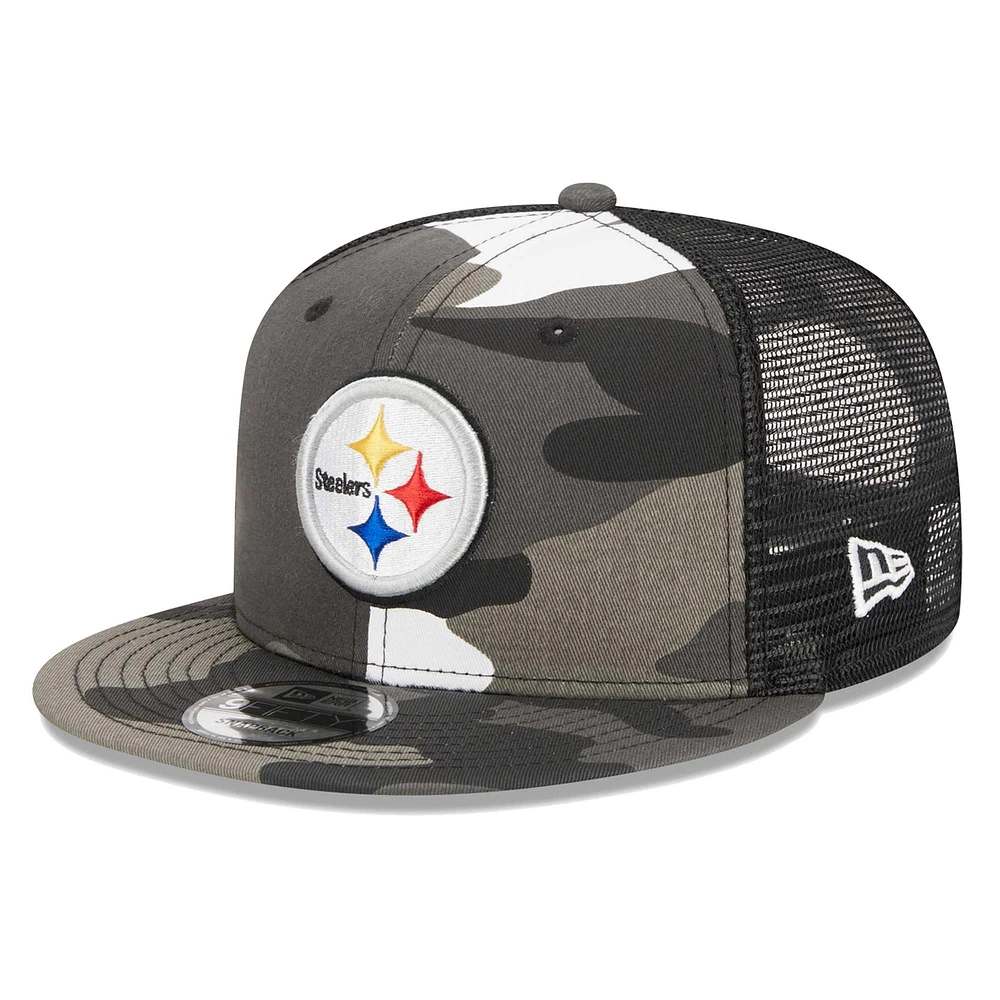 Casquette Snapback 9FIFTY Dark Trucker des Pittsburgh Steelers New Era pour hommes