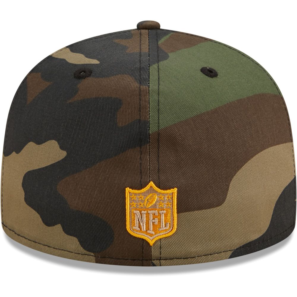 Men's New Era Camo Pittsburgh Steelers Woodland 59FIFTY Fitted Hat