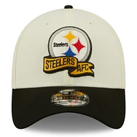 Men's New Era Cream/Black Pittsburgh Steelers 2022 Sideline - 39THIRTY 2-Tone Flex Hat