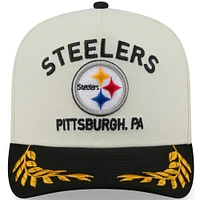 Men's New Era Cream/Black Pittsburgh Steelers 2025 NFL Draft 9FIFTY A-Frame Snapback Hat