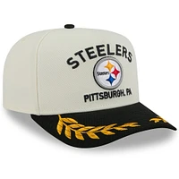 Men's New Era Cream/Black Pittsburgh Steelers 2025 NFL Draft 9FIFTY A-Frame Snapback Hat
