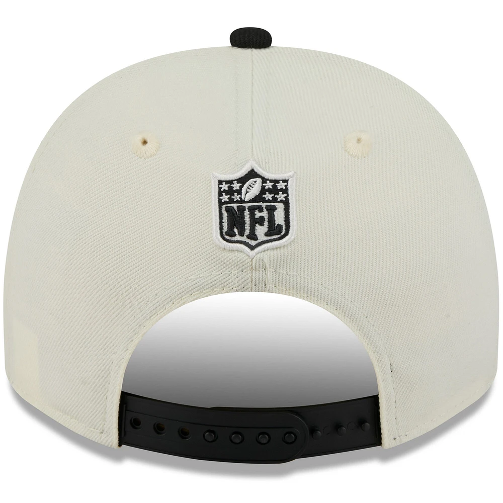 Men's New Era Cream/Black Pittsburgh Steelers 2025 NFL Draft 9FIFTY A-Frame Snapback Hat