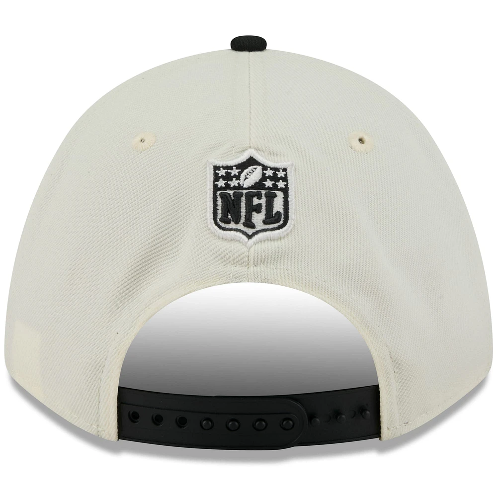 Men's New Era Cream/Black Pittsburgh Steelers 2025 NFL Draft 9FORTY A-Frame M-Crown Adjustable Hat