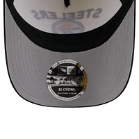 Men's New Era Cream/Black Pittsburgh Steelers 2025 NFL Draft 9FORTY A-Frame M-Crown Adjustable Hat