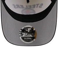 Casquette ajustable New Era 9FORTY M-Crown A-Frame pour homme, couleur crème/noir, des Pittsburgh Steelers, draft NFL 2025