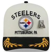 Men's New Era Cream/Black Pittsburgh Steelers 2025 NFL Draft A-Frame 59FIFTY Fitted Hat
